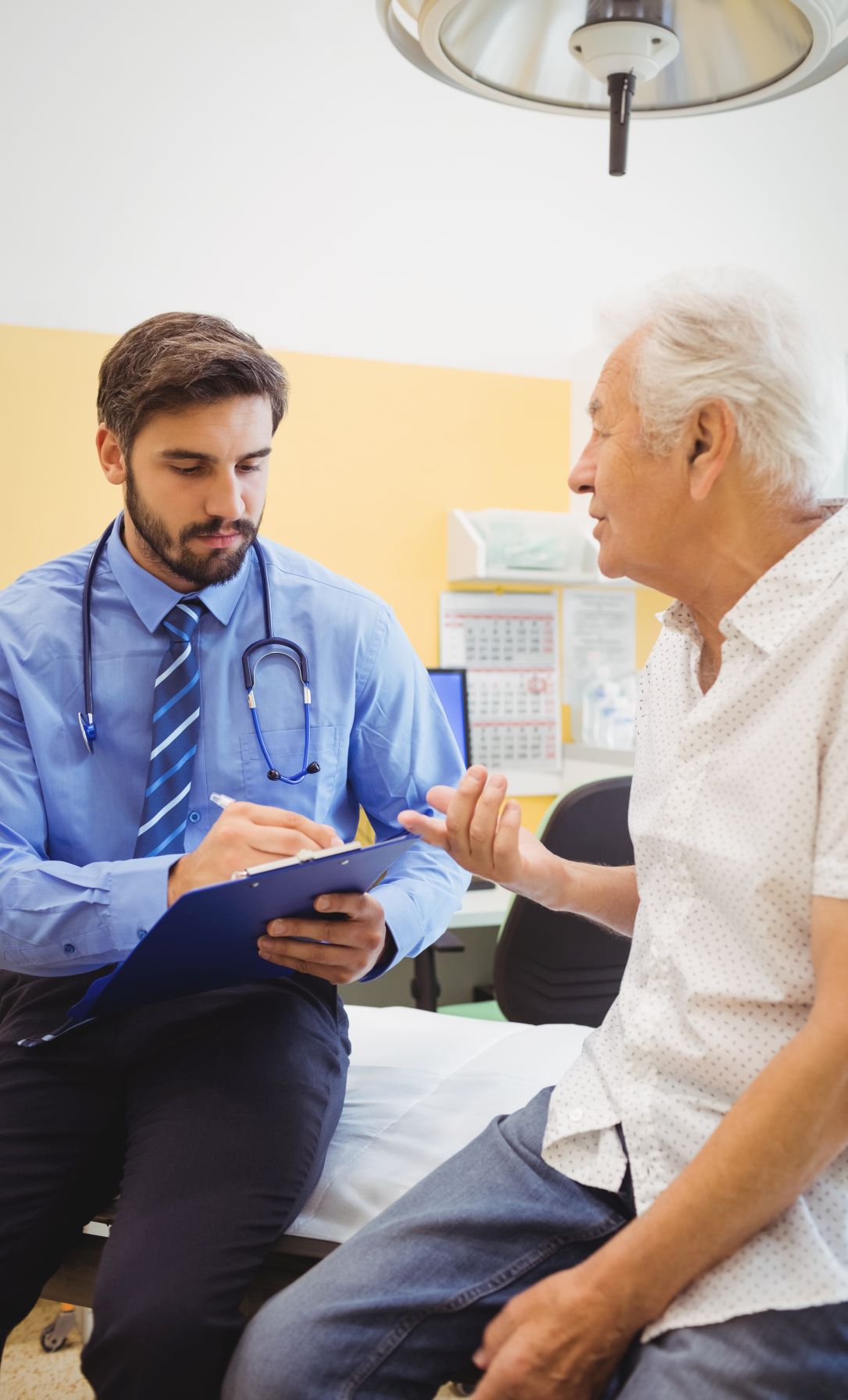 Patient consulting a doctor in the hospital